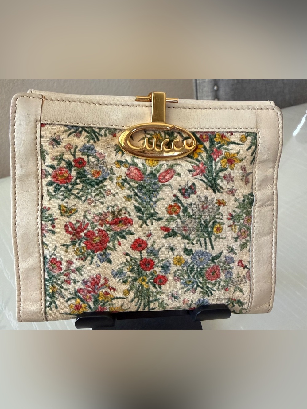 Gucci Floral Canvas & Leather Wallet – Vintage